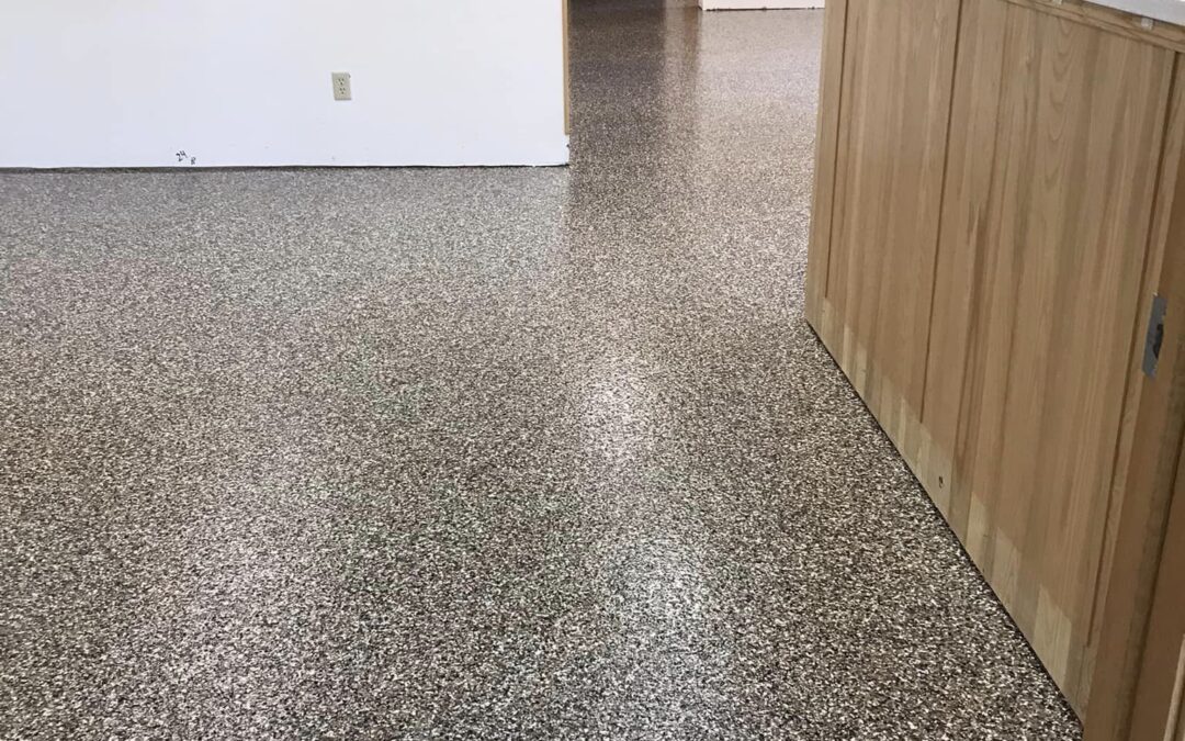 Epoxy Floor with Paint Chips in Office Area